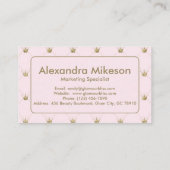 Elegant Pink Gold Crown 名刺 (裏面)