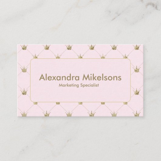 Elegant Pink Gold Crown 名刺 (正面)