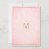 Elegant pink gold french floral lace Wedding 招待状 (裏面)