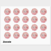 Elegant Pink Gold Glitter Marbled Business Sticker ラウンドシール (シート)