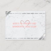 Elegant Pink & Gold Happy New Year Floral Card エンクロージャーカード (裏面)