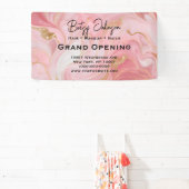 Elegant Pink Gold White Marbled Business Sign 横断幕 (インサイチュ)