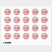 Elegant Pink Gold White Marbled Business Sticker ラウンドシール (シート)