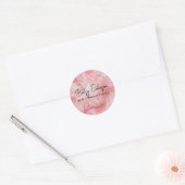 Elegant Pink Gold White Marbled Business Sticker ラウンドシール (封筒)