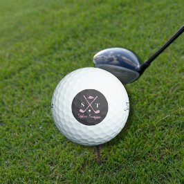 Elegant Pink Golf Club White Bows Custom Birthday ゴルフボール