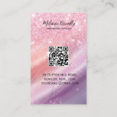 Elegant Pink Gradient Jewelry Card for Earrings  名刺 (裏面)