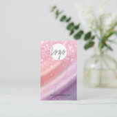 Elegant Pink Gradient Jewelry Card for Earrings  名刺 (スタンド正面)
