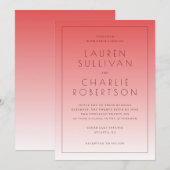 Elegant Pink Gradient Wedding Invitations 招待状 (正面/裏面)