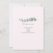 Elegant Pink Green Flower Women's 40th Birthday  招待状 (裏面)