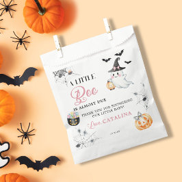 Elegant Pink Halloween Ghost Pumpkin Baby Shower フェイバーバッグ