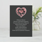 Elegant Pink Heart Floral Wedding Ceremony Program プログラム (スタンド正面)