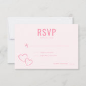 Elegant Pink Hearts RSVP (正面)