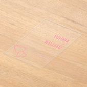 Elegant Pink Hearts Wedding Invitation アクリル招待状 (レイダウン)