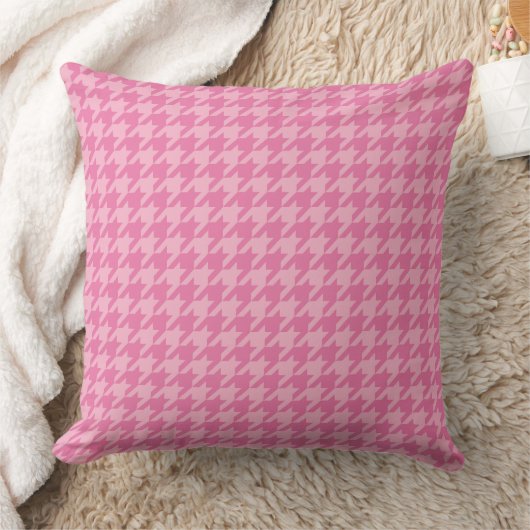 Elegant Pink Houndstooth Pattern クッション (ブランケット)