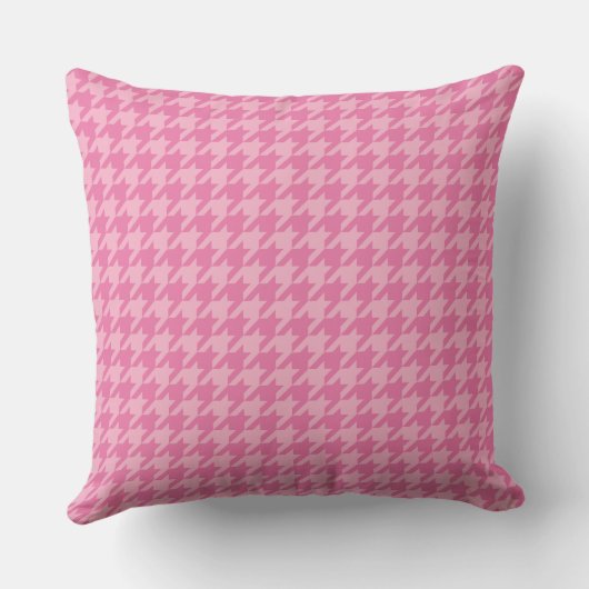 Elegant Pink Houndstooth Pattern クッション (裏面)