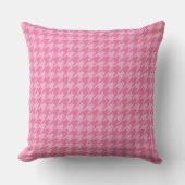 Elegant Pink Houndstooth Pattern クッション (正面)