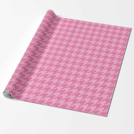 Elegant Pink Houndstooth Pattern ラッピングペーパー (アンロールド)