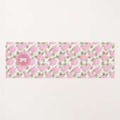 Elegant Pink Hydragea Flowers Pattern Monogram ヨガマット (正面(横))
