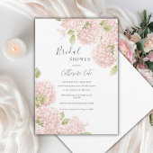Elegant Pink Hydrangea Bridal Shower  招待状