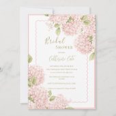 Elegant Pink Hydrangea Bridal Shower  Invitation 招待状 (正面)