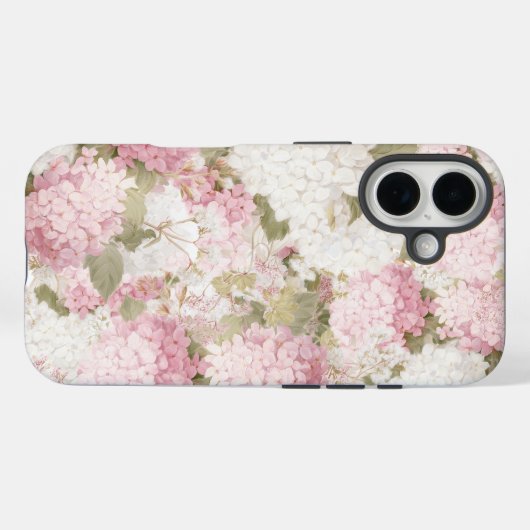 Elegant Pink Hydrangea Watercolor  Case-Mate iPhoneケース (裏面 (横))