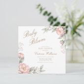 Elegant Pink In Bloom Girl Baby Shower セーブザデート (スタンド正面)