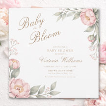 Elegant Pink  In Bloom Girl Baby Shower 