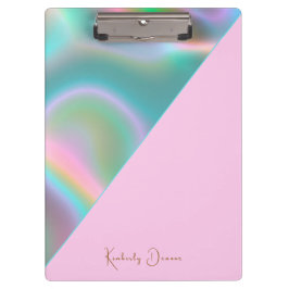 Elegant Pink Iridescent Holographic クリップボード
