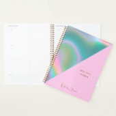 Elegant Pink Iridescent Holographic プランナー手帳 (ディスプレー)