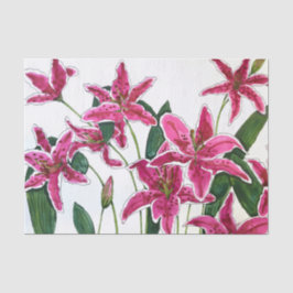 Elegant Pink Lilies Tissue Paper 薄葉紙