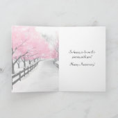 Elegant Pink Love Script Happy Anniversary Card カード (内部)