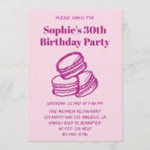 Elegant Pink Macaron 30th Birthday Party  招待状 (正面)