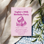 Elegant Pink Macaron 30th Birthday Party  招待状