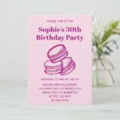 Elegant Pink Macaron 30th Birthday Party  招待状 (スタンド正面)