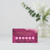 Elegant Pink Magenta Marble Agate Geode ロイヤリティカード (スタンド正面)