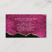 Elegant Pink Magenta Marble Agate Geode ロイヤリティカード (裏面)