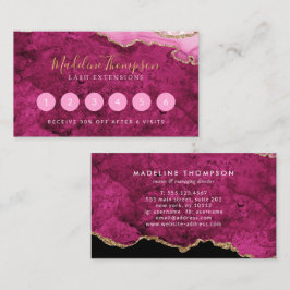 Elegant Pink Magenta Marble Agate Geode ロイヤリティカード