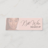 Elegant Pink Makeup 1 photo Business スキニー名刺 (正面)