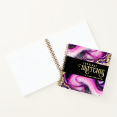 Elegant Pink Marble Gold Glitter Glam Sketch Book ノートブック (内部)