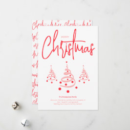 Elegant Pink Merry Christmas シーズンカード