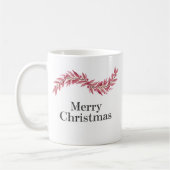 Elegant Pink Merry Christmas Mug – Floral Holiday コーヒーマグカップ (左)