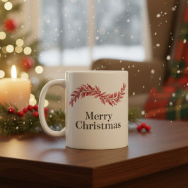 Elegant Pink Merry Christmas Mug – Floral Holiday コーヒーマグカップ