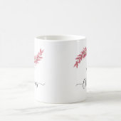 Elegant Pink Merry Christmas Mug – Floral Holiday コーヒーマグカップ (中央)