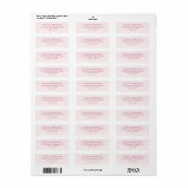 Elegant Pink Minimalist Address Card ラベル (フルシート)