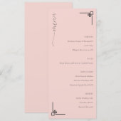 Elegant Pink Minimalist Menu メニュー (正面/裏面)