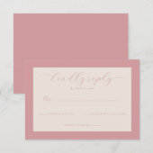 Elegant Pink Minimalist RSVP (正面/裏面)