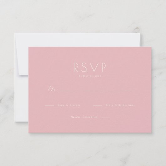 Elegant Pink Minimalist RSVP (正面)