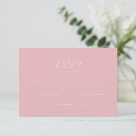 Elegant Pink Minimalist RSVP (スタンド正面)