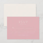 Elegant Pink Minimalist RSVP (正面/裏面)