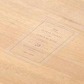 Elegant Pink Minimalist Wedding Invitation アクリル招待状 (レイダウン)